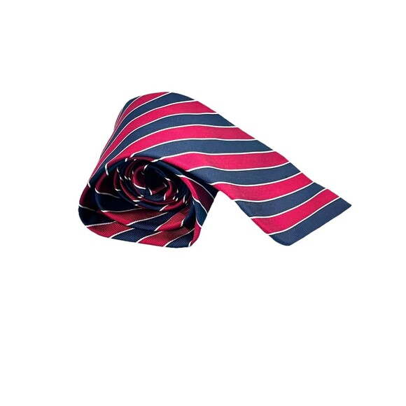 Rooster Neck Tie Mens Silk Blue Red White Repp 3.75” Wide 60”Long Rooster Logo - Picture 2 of 9